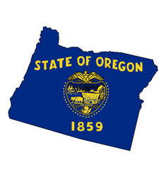 Oregon State Outline Map And Flag