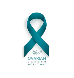 Ovarian Cancer World Day Background With Ribbon