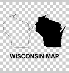 Set Of Wisconsin Map Shape United States Of