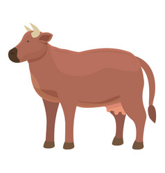 Cow Eat Grass Icon Cartoon Farm Animal