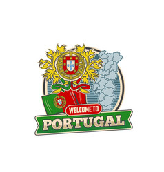 Portugal Map Flag And Coat Of Arms Emblem