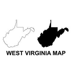 Set Of West Virginia Map Shape United States