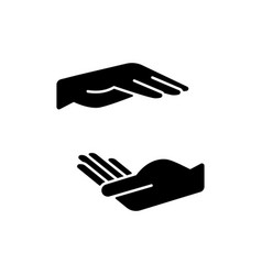 Two Hands Holding Something Black Glyph Icon