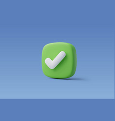 3d Right Checkmark Box Approvement Concept