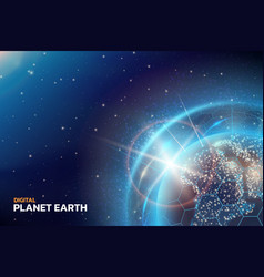 Earth Planet Digital World Global Space