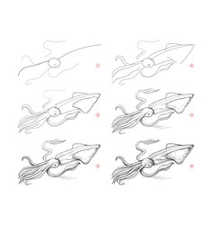 Page Shows How To Learn To Draw Sketch Of Squid