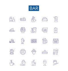 Bar Line Icons Signs Set Design Collection Of Pub