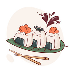 Draw Funny Kawaii Japanese Onigiri Rice Balls