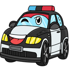 Police Car With Face Vehicle Cartoon Clipart