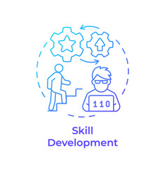 Skill Development Blue Gradient Concept Icon