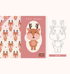 Cute Deer Animal Character Background