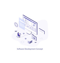 Software Development Isometric Web Concept People