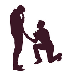 Gay Couple Proposal Silhouette