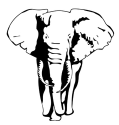 Drawing Silhouette Of A Moving Elephant