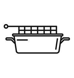 Food Deep Fryer Icon Outline Oil Machine