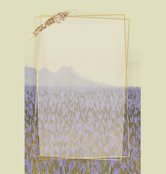 Gold Frame On Lavender Patterned Background