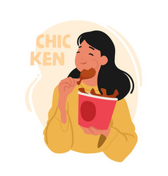 Woman Indulging In Chicken Nuggets Female