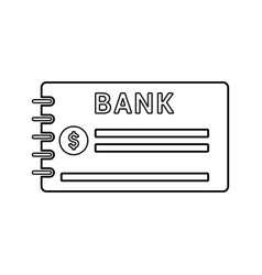 Bank Cheque Book Outline Icon Line Art