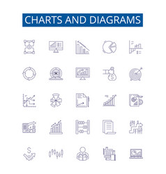 Charts And Diagrams Line Icons Signs Set Design