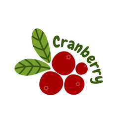 Cranberry Cartoon Logo Hand Drawn Wild Berry