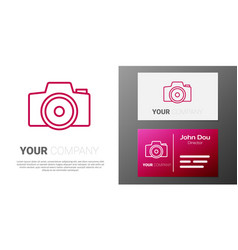 Logotype Line Photo Camera Icon Isolated On White