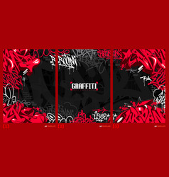 Abstract Dark Red Graffiti Style A4 Poster