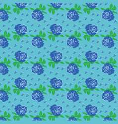 Blue Rose Seamless Pattern