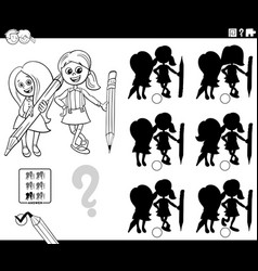 Educational Shadows Game With Two Girls