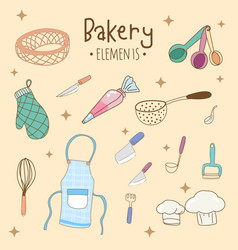 Kitchen Utensils And Bakery Tools Doodle