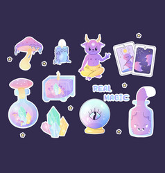 Magic Set Clip Art Tarot Crystals Satan Stickers