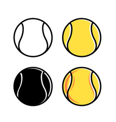 Tennis Ball Icons Symbol Or Emblem