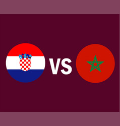 Croatia Vs Morocco Flag Symbol Design