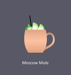 Moscow Mule Cocktail Icon On Dark Background