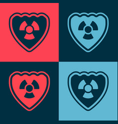 Pop Art Radioactive In Shield Icon Isolated