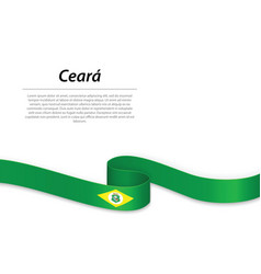 Waving Ribbon Or Banner With Flag Of Ceara