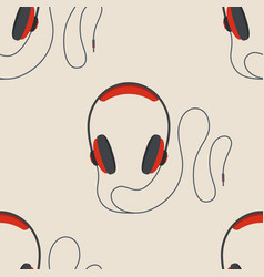 Color Headphones Seamless Pattern Red