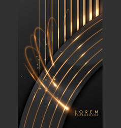 Black And Gold Lines Luxury Background With Light