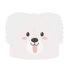 Cute Dog Head Tongue Out On White Background