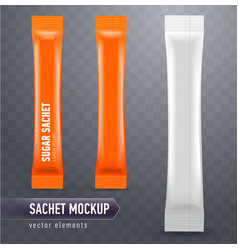 Realistic Mock Up Of Stick Sachets Front And Back