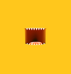 Cartoon Open Monster Mouth Isolated