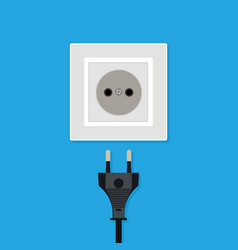 Electrical Plug Inserted In Electric Socket