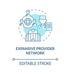 Expansive Provider Network Turquoise Concept Icon