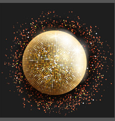 Golden Disco Ball Black Background3d Style