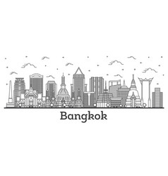 Outline Bangkok Thailand City Skyline With Modern