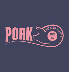 Pork Logo Label Or Poster For Butcher Shop