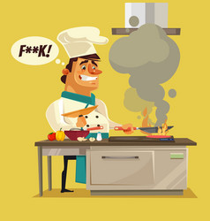 Angry Sad Bad Chef Character Burn Food