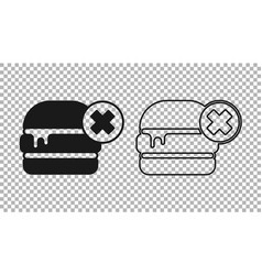 Black No Burger Icon Isolated On Transparent