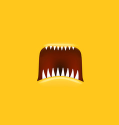 Cartoon Open Monster Mouth Isolated