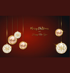 Christmas Luxury Holiday Banner With Gold Balls