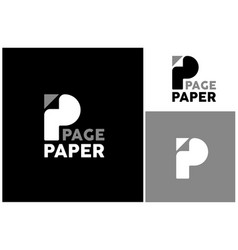 Letter P Curl Sheet Paper Print Page Logo Design